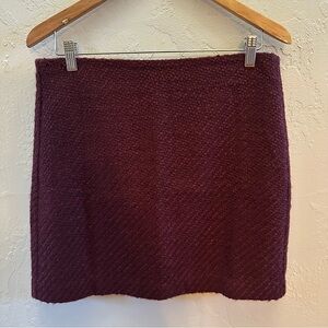 LOFT Outlet Boucle Mini Skirt Women’s 8 – Maroon Textured Wool Blend